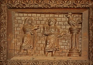Panel from 5th Century Door: St Peter and the Crowing Cock